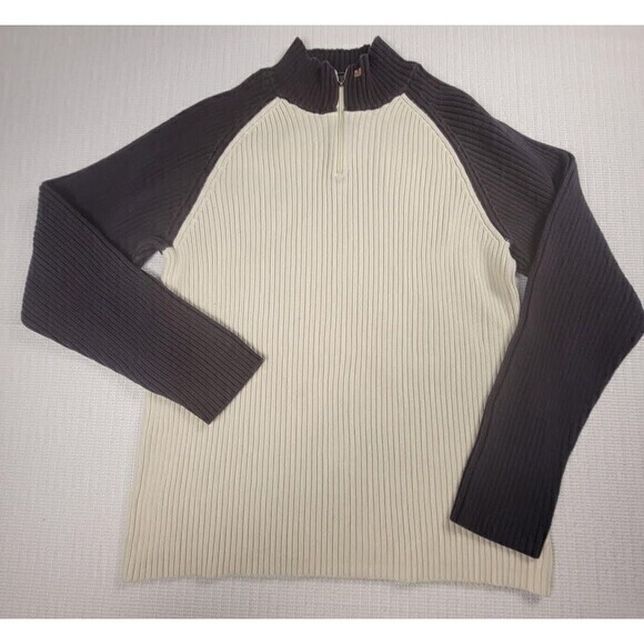 Polo Jeans Co. Vtg Ralph Lauren Y2K Preppy 1/4‎ Zip Sweater Size 2XL Flag - Picture 1 of 8